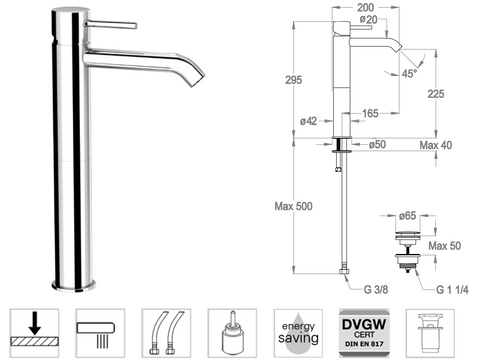 Miscelatore Lavabo FIR Cleo 84 84.1141.3 con Scarico Clic‑Clac – Design Elegante